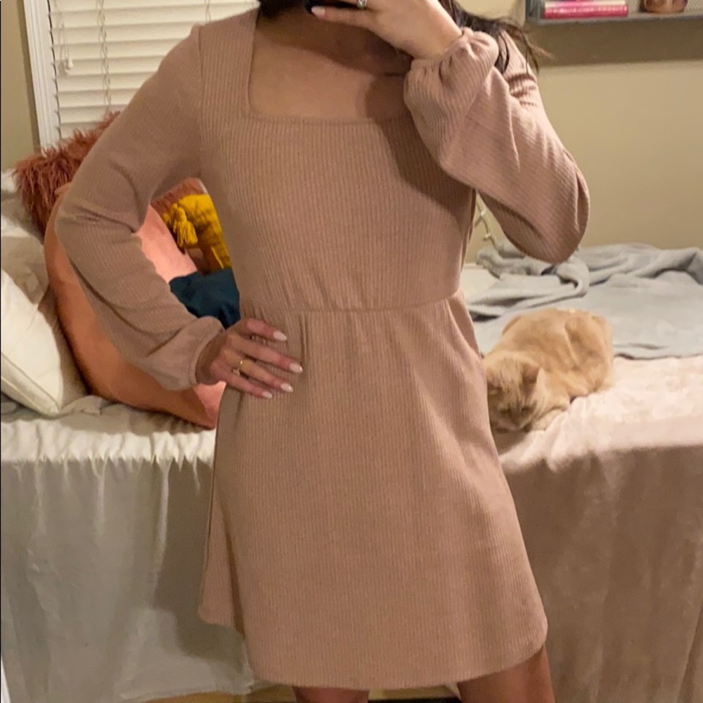 Baby pink long sleeve dress